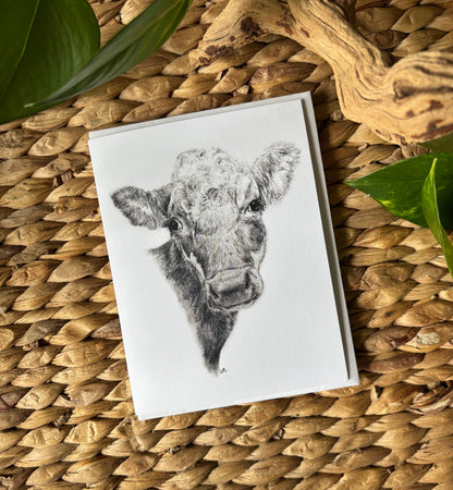 Hand-drawn Notecard-Annabelle the Cow