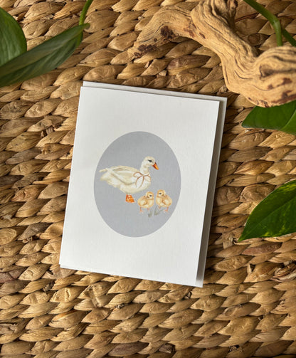 Handpainted Notecard-Duck Trio