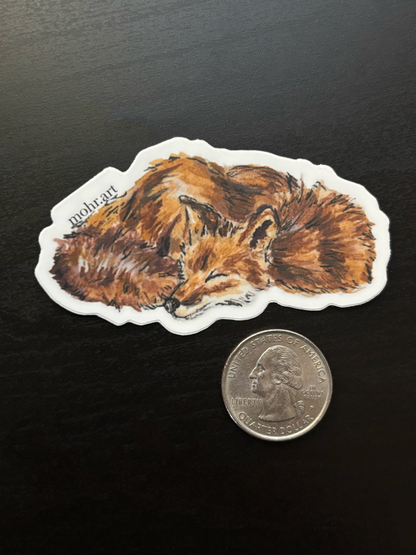 Sleepy Fox Sticker