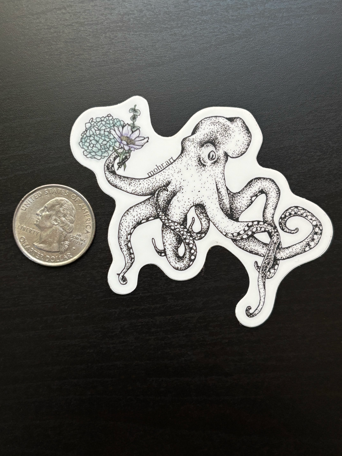 Octopus with Flowers Sticker