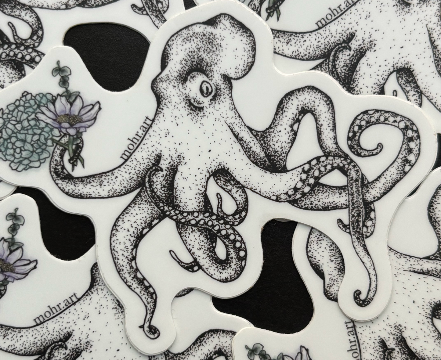 Octopus with Flowers Sticker