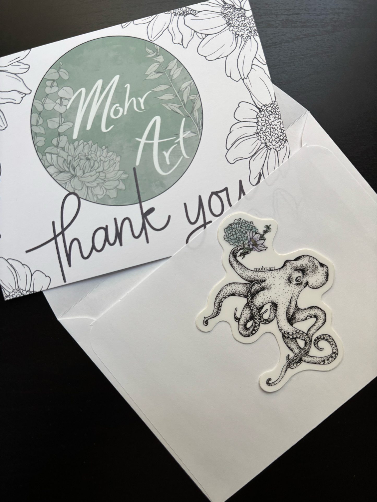 Octopus with Flowers Sticker