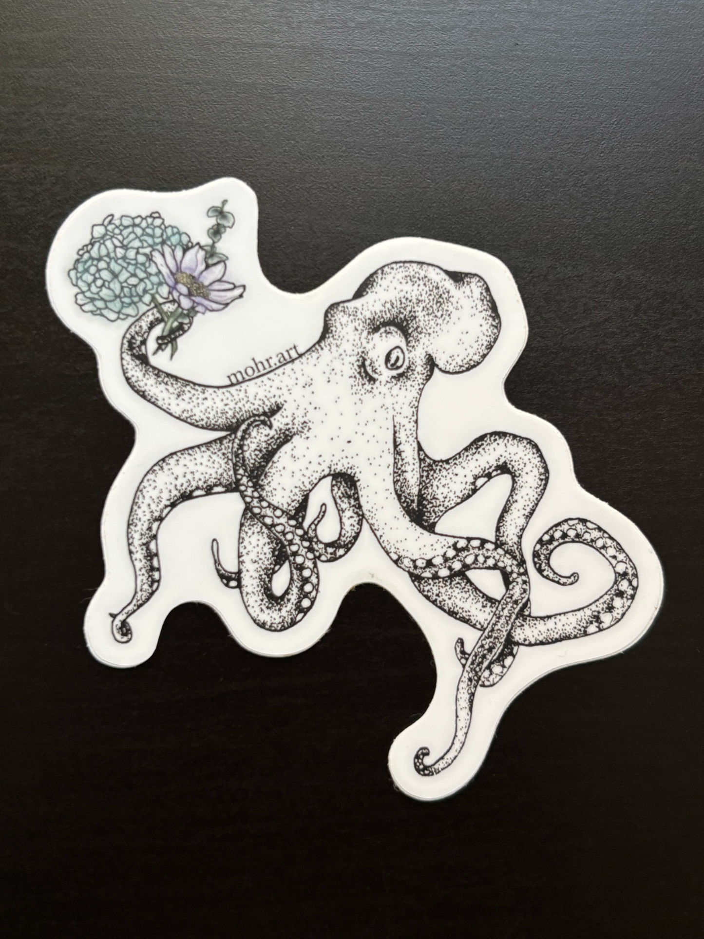 Octopus with Flowers Sticker