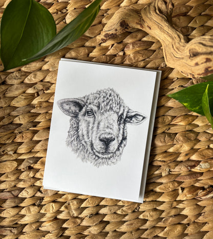 Hand-drawn Notecard-Salt the Sheep