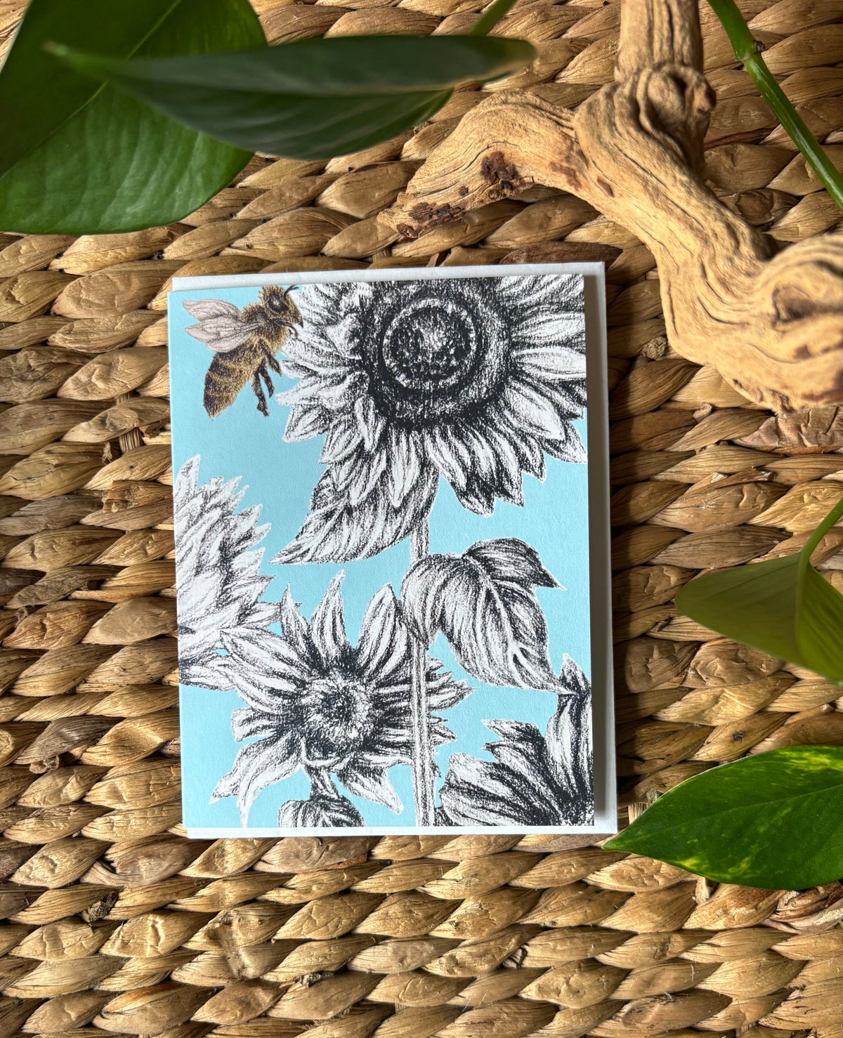 Hand-drawn Notecard-Sunflower